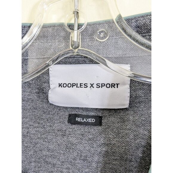 Kooples x Sport Mens L Polo Shirt Gray Short Sleeve Casual Cotton Preppy Relaxed - Picture 6 of 6